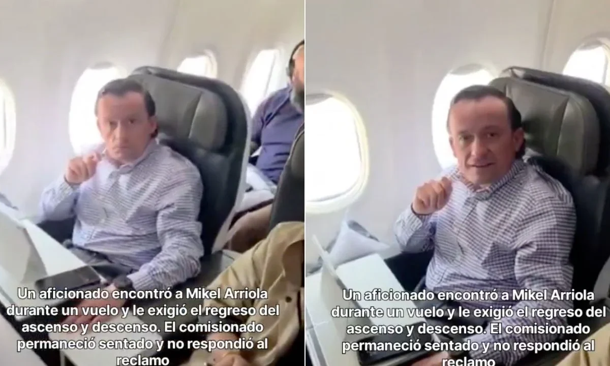 Un aficionado reclamó al comisionado de la Federación Mexicana de Futbol (FMF), Mikel Arriola el regreso del ascenso y descenso.
