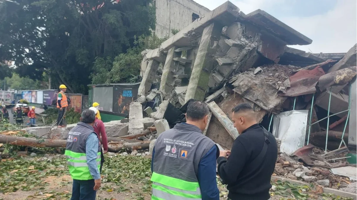 La caída de un árbol sobre la lateral de Viaducto Miguel Alemán y Nebraska provocó daños a la estructura del inmueble provocando el colapso.