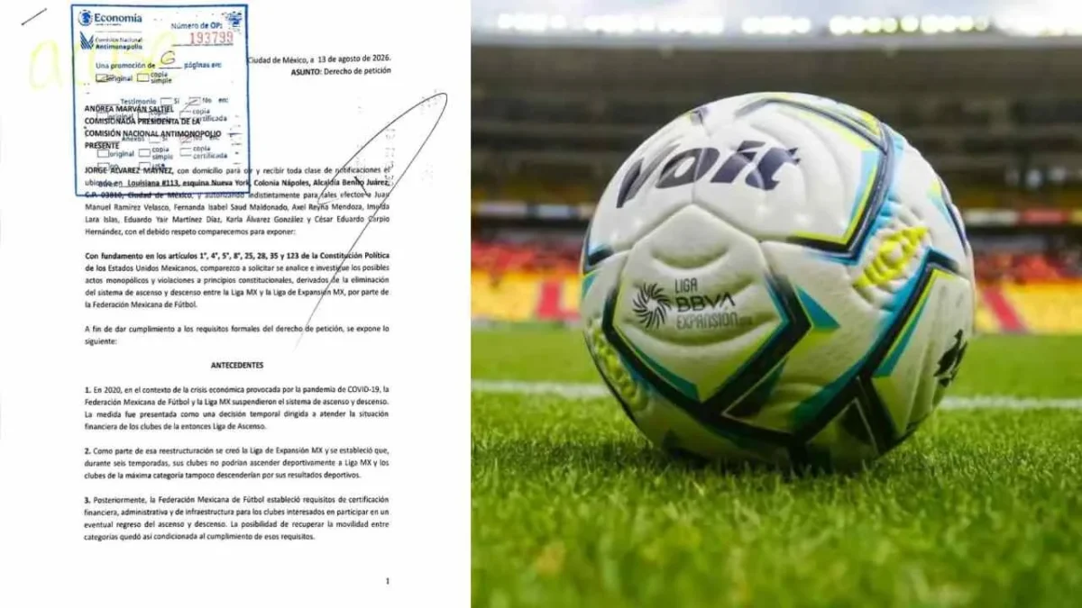 Movimiento Ciudadano (MC) impulsó una petición para que la autoridad antimonopolio investigue la eliminación del ascenso y descenso en el futbol mexicano.