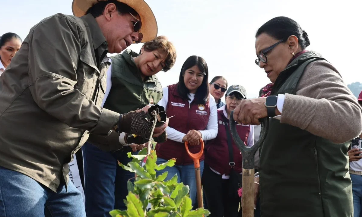 Rosa Icela Rodríguez participó en Temoaya, Estado de México, en la Jornada Nacional de Reforestación 2026, convocada por la presidenta Claudia Sheinbaum.