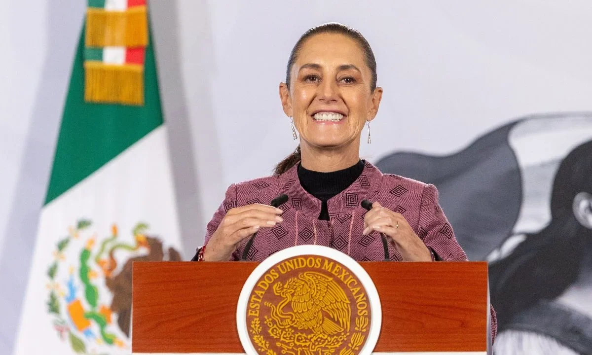 La presidenta de México, Claudia Sheinbaum durante la Mañanera del Pueblo.