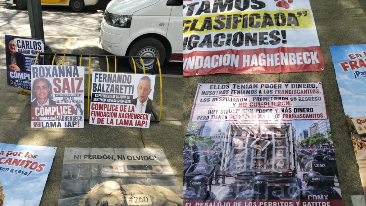 Un grupo de activistas protestó afuera de la Junta de Asistencia Privada de la Ciudad de México en apoyo al Refugio Franciscano.