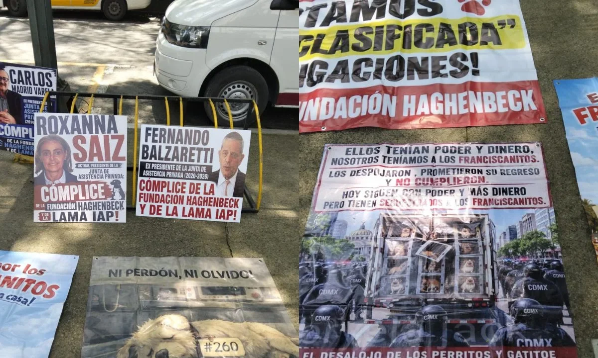 Un grupo de activistas protestó afuera de la Junta de Asistencia Privada de la Ciudad de México en apoyo al Refugio Franciscano.