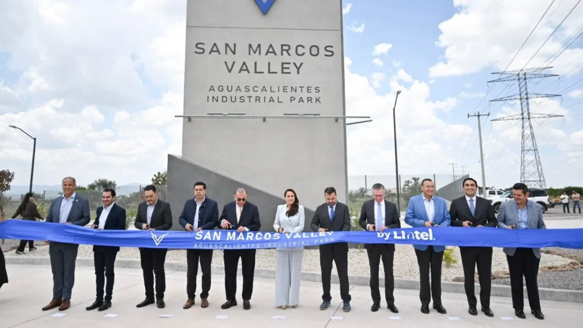 La gobernadora de Aguascalientes, Tere Jiménez, inauguró la primera etapa del Parque Industrial San Marcos Valley.