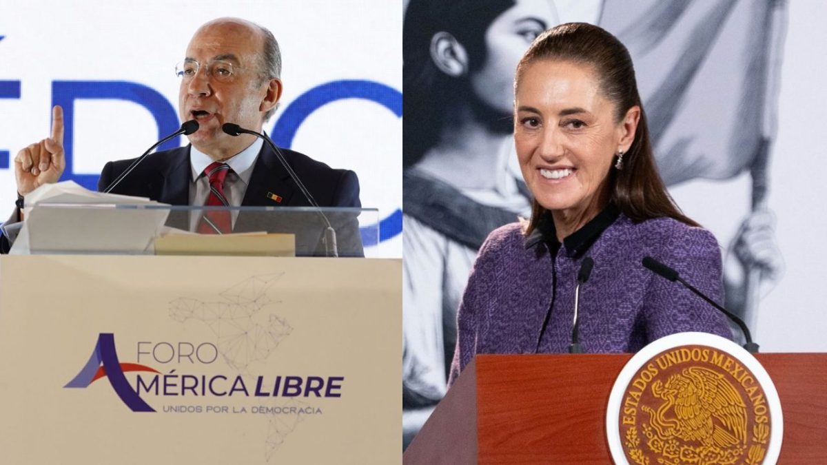 Sheinbaum se burló de la participación del expresidente, Felipe Calderón, en el Foro América Libre Unidos por la Democracia.