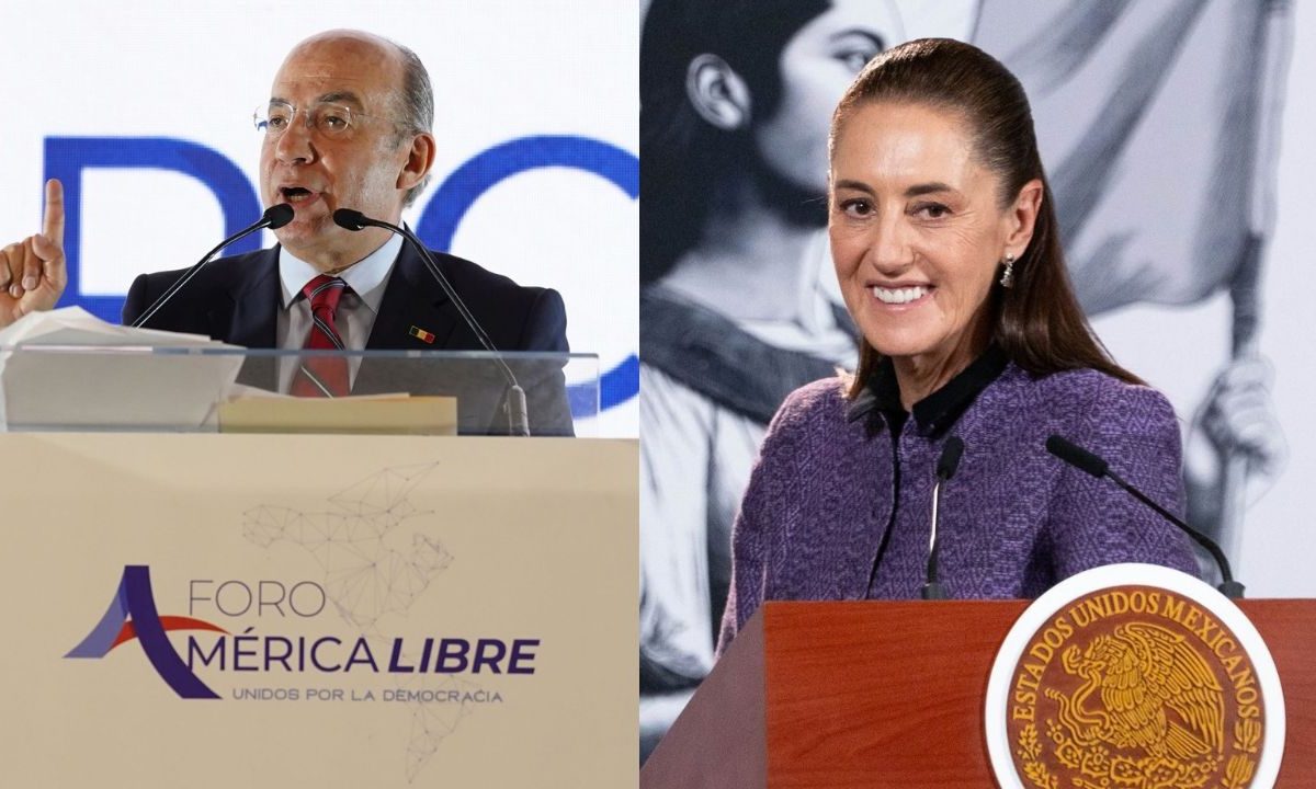 Sheinbaum se burló de la participación del expresidente, Felipe Calderón, en el Foro América Libre Unidos por la Democracia.