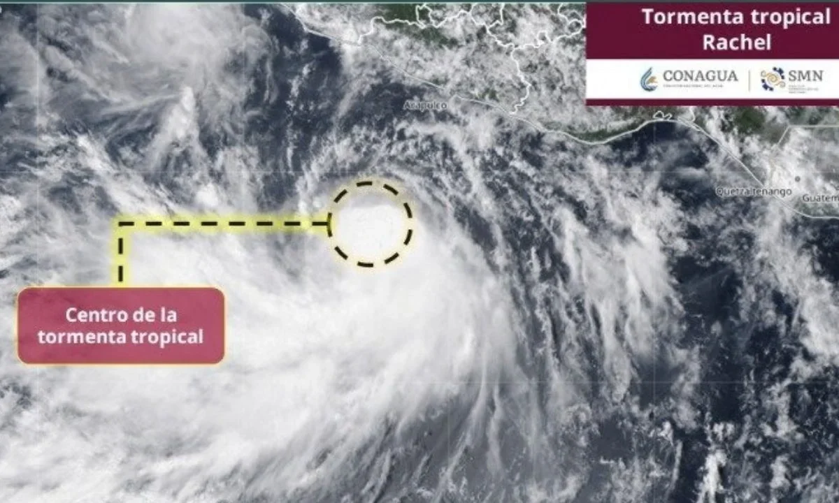 El SMN alertó sobre el surgimiento de la tormenta tropical Rachel y prevé una trayectoria similar a la del huracán Polo.