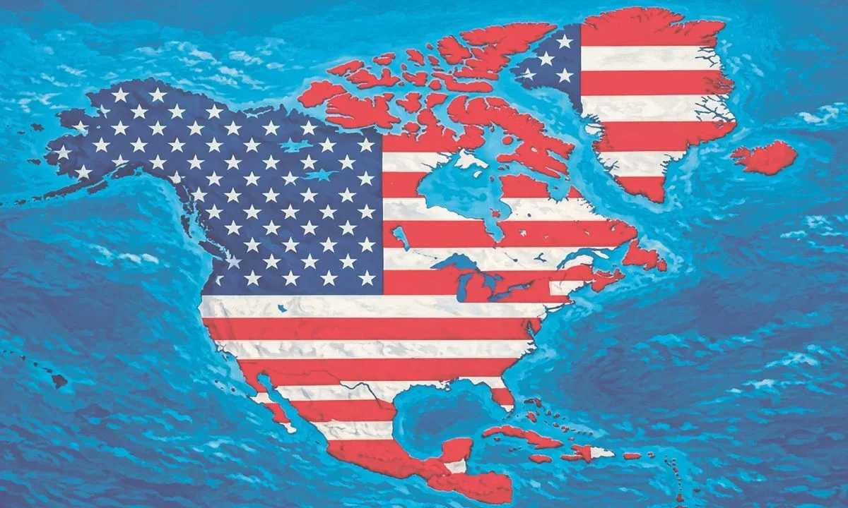 Donald Trump difundió un mapa de Norteamérica en el que México, Canadá y otros países aparecen cubiertos por las franjas de la bandera de EU.