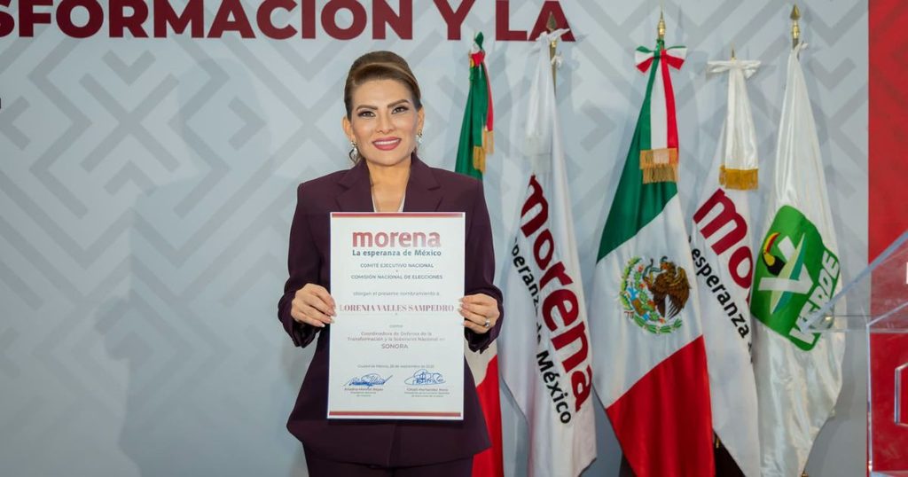 Lorenia Valles Sampedro en su nombramiento como coordinadora de Morena por el estado de Sonora