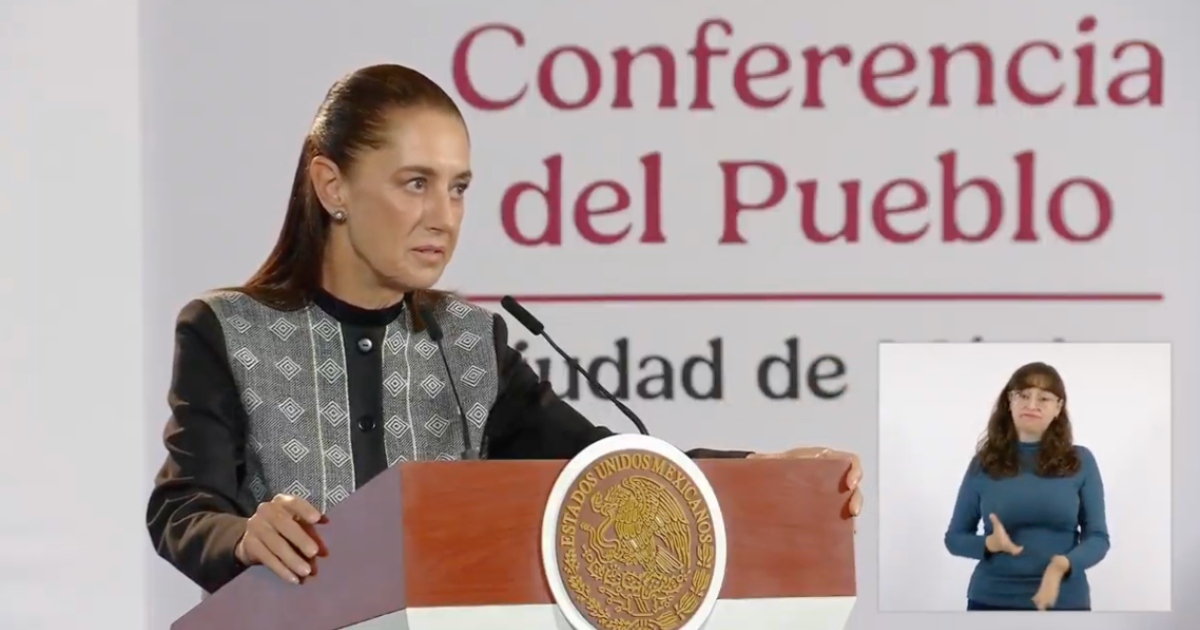 La presidenta Claudia Sheinbaum desde el Salón de Tesorería de Palacio Nacional | Foto: Captura de pantalla / Cepropie