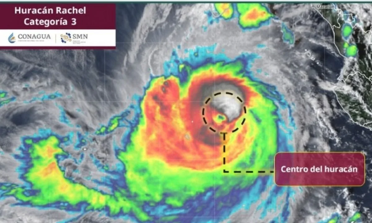 El SMN informó que el huracán Rachel se intensificó a categoría 3, aquí te decimos los estados que se verán afectados.