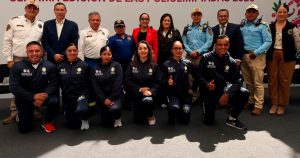Presentación de la edición de las Poliolimpiadas con la participación de policías, bomberos y elementos de seguridad de la Ciudad de México.