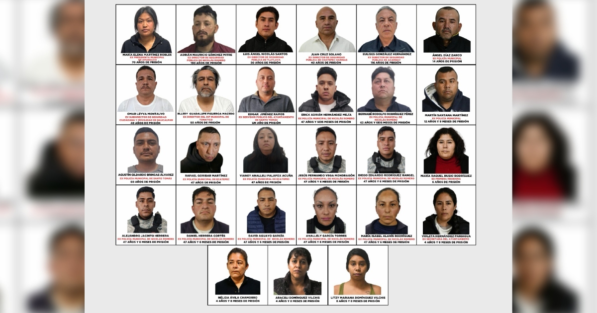 Personas sentenciadas por el Operativo Enjambre
