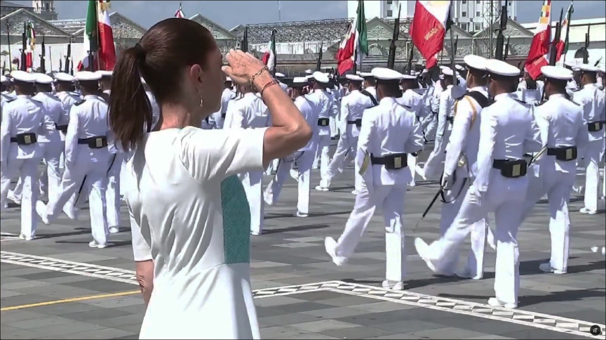 Claudia Sheinbaum durante aniversario 205 de la Armada de México | Foto: Secretaría de Marina